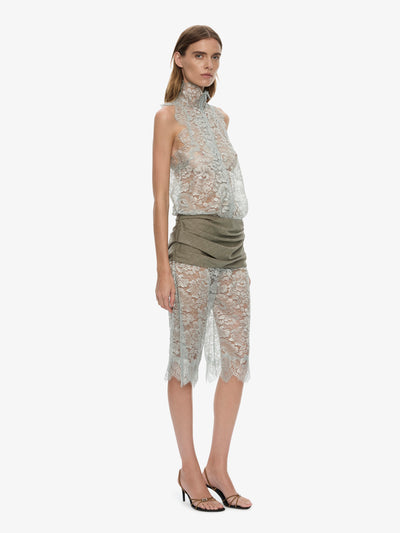 Moonlit Patina Lace Zipped One Piece