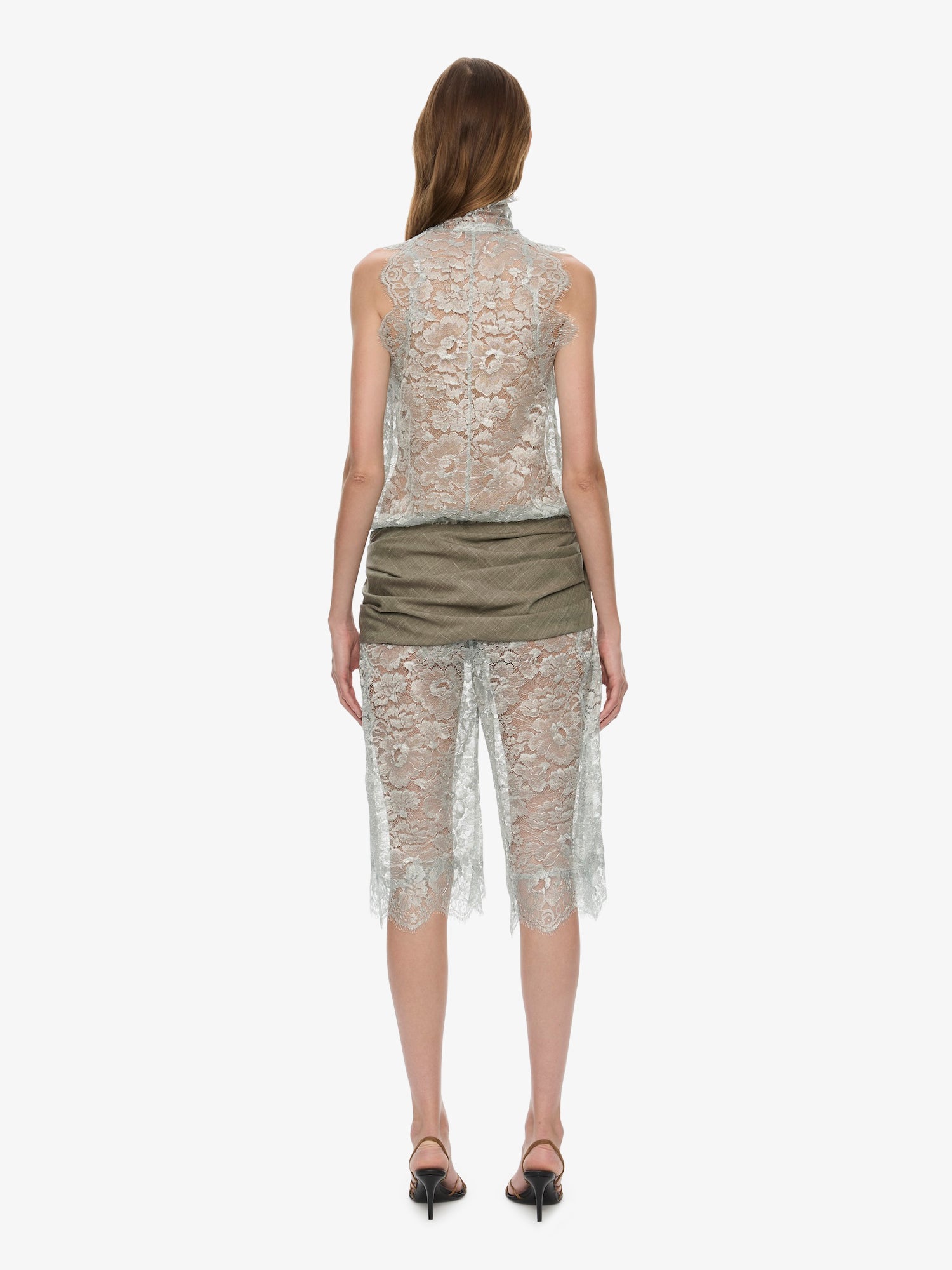 Moonlit Patina Lace Cummerbund Shorts