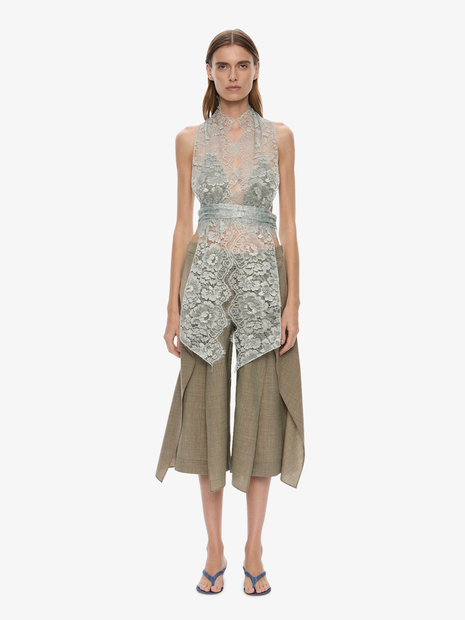Moonlit Patina Lace Scarf Top