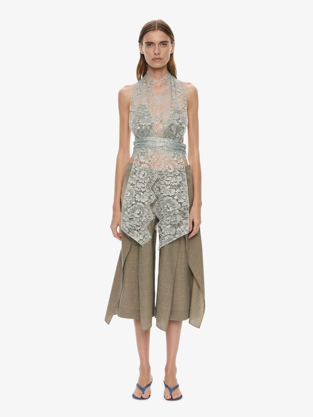 Moonlit Patina Lace Scarf Top