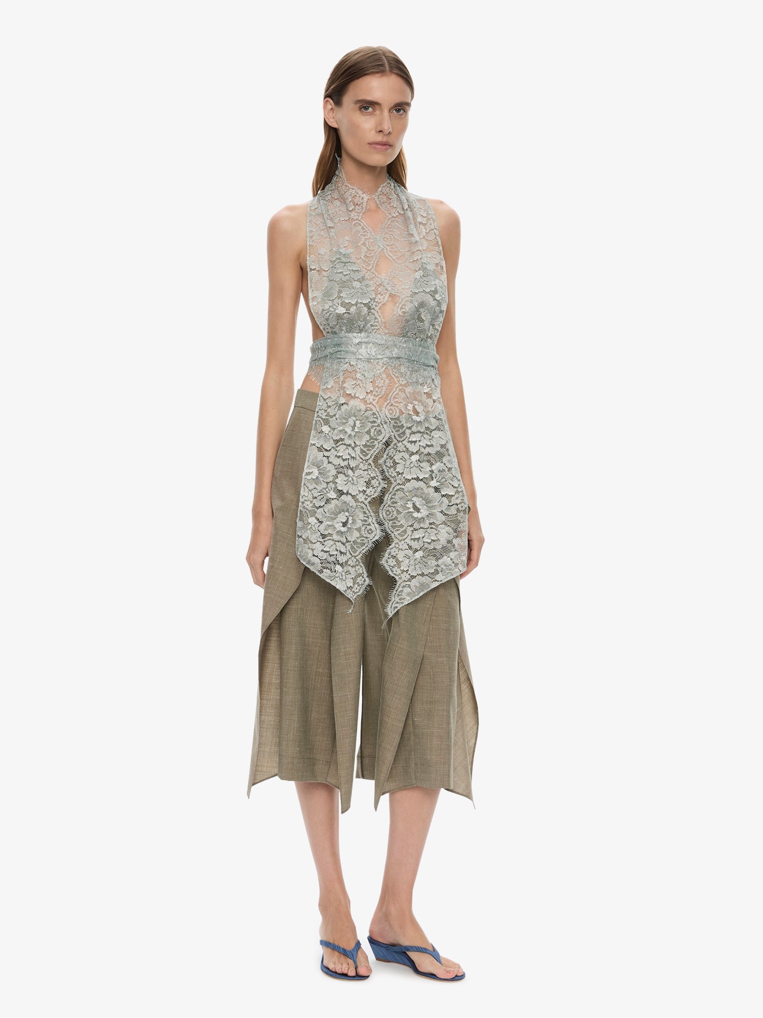 Moonlit Patina Lace Scarf Top