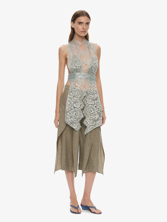 Moonlit Patina Lace Scarf Top
