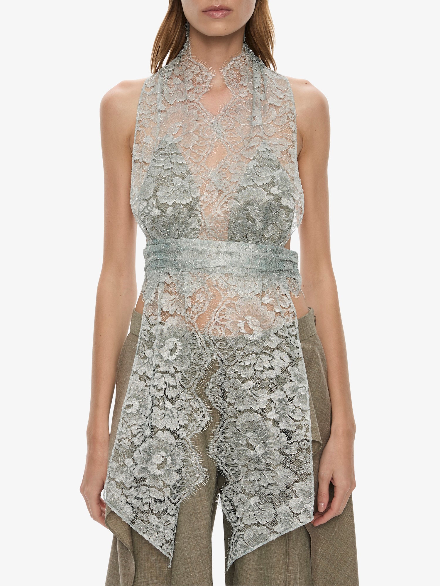 Moonlit Patina Lace Scarf Top