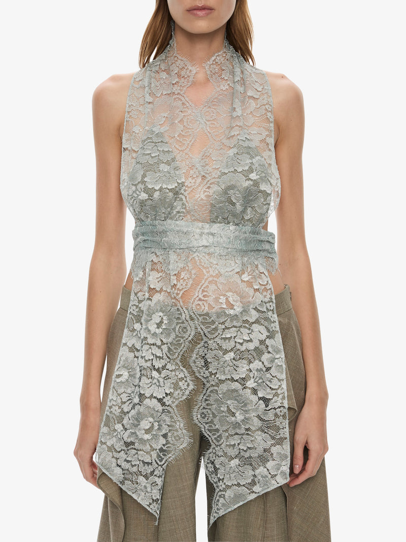 Moonlit Patina Lace Scarf Top - Image 4