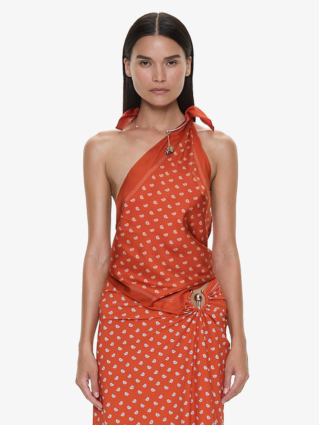 Bandana Scarf Tie Top