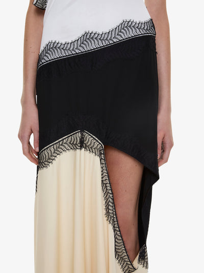 Keira Split Lace One Shoulder Cutaway Dress