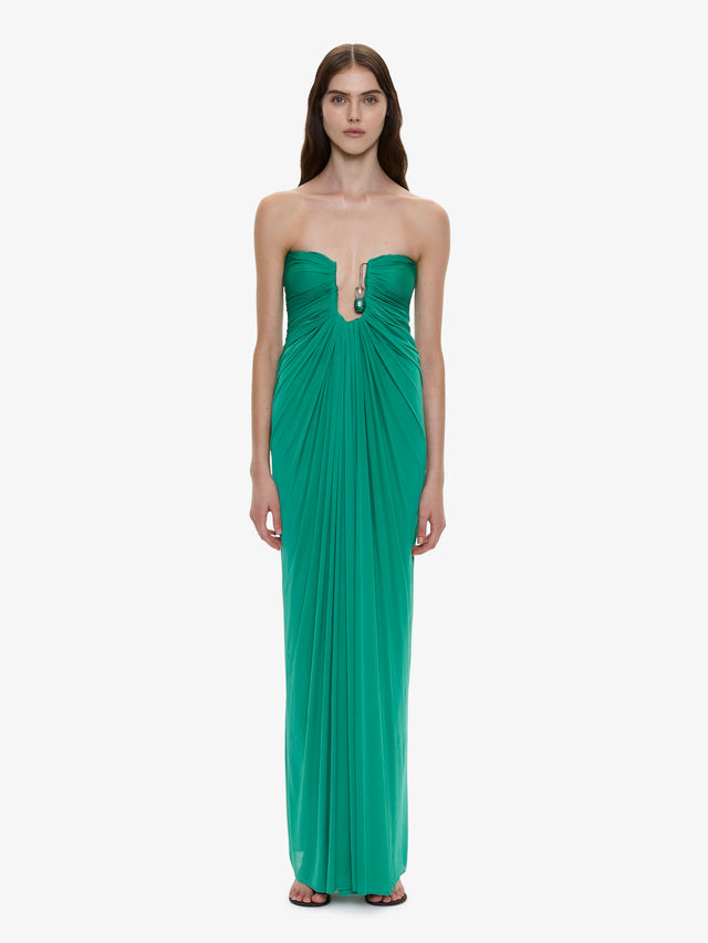 Helix Crystal Strapless Gown