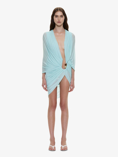 Helix Crystal Draped Mini Dress