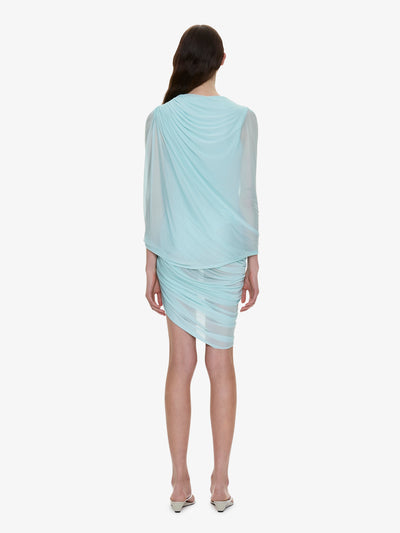 Helix Crystal Draped Mini Dress