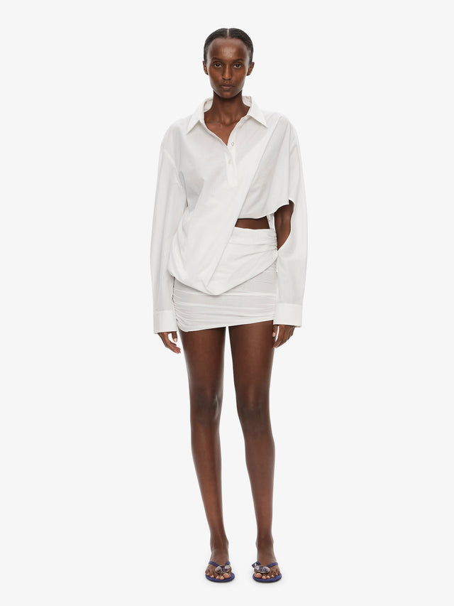 Aiba Draped Shirt Dress