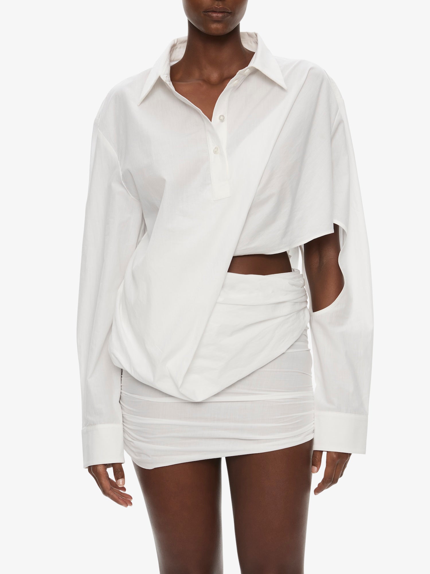 Aiba Draped Shirt Dress
