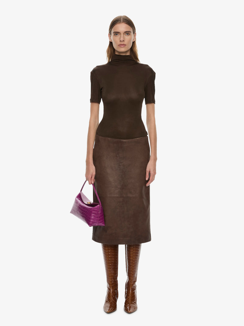 Redux Ribbed Leather Tee Dress - Image 1