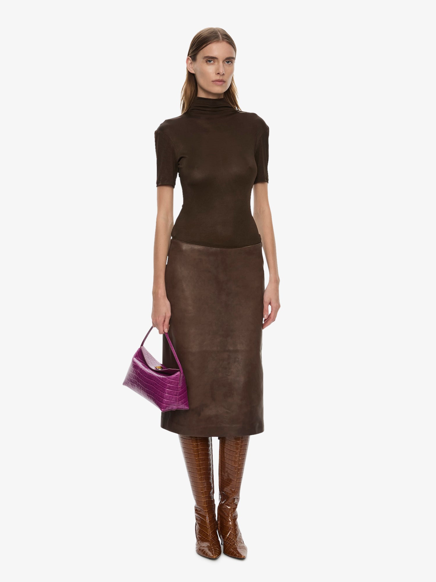 Redux Ribbed Leather Tee Dress