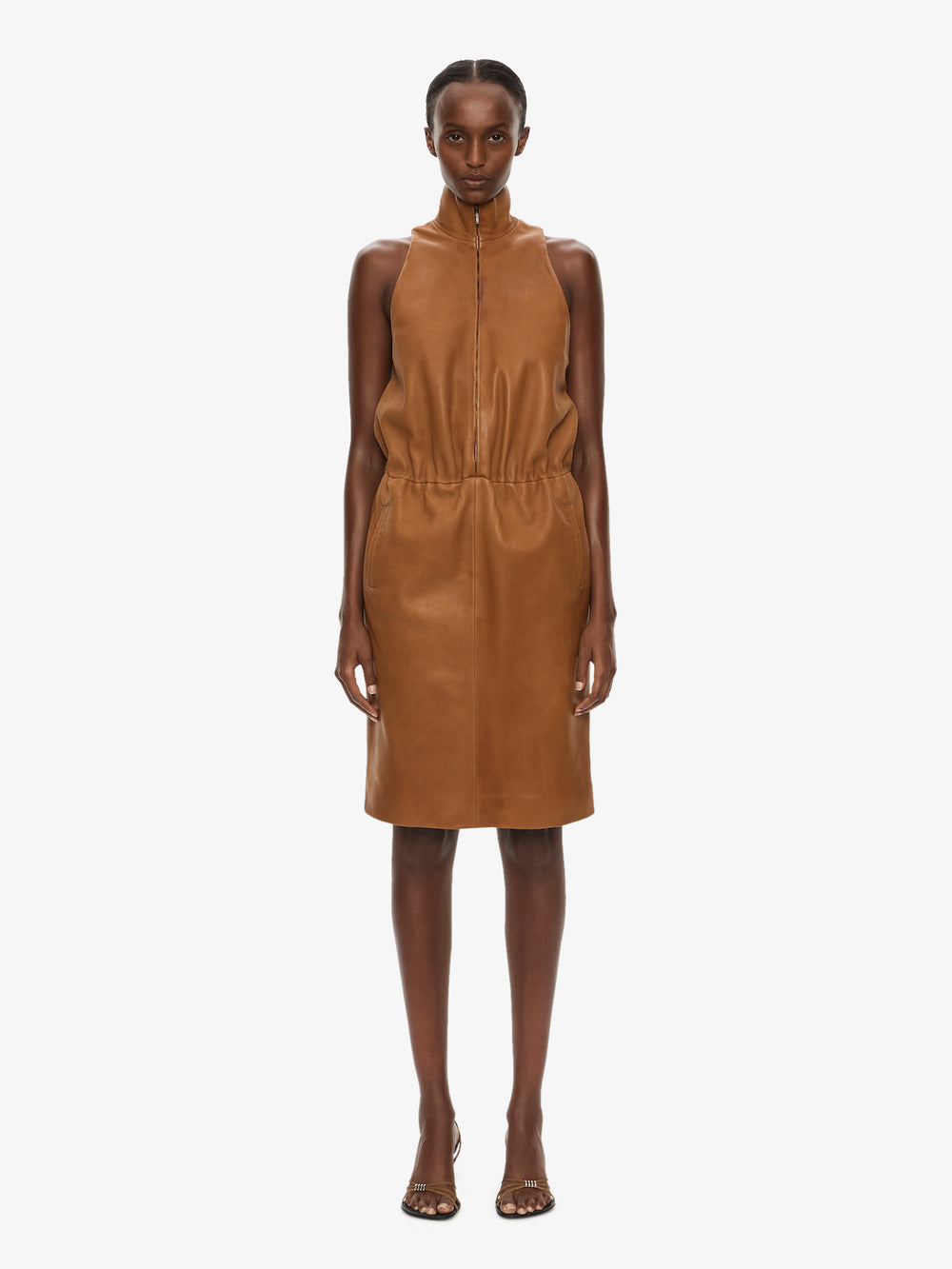 Dannie Leather Zipped Dress