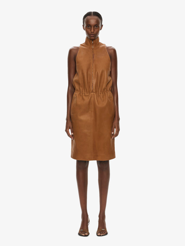 Dannie Leather Zipped Dress