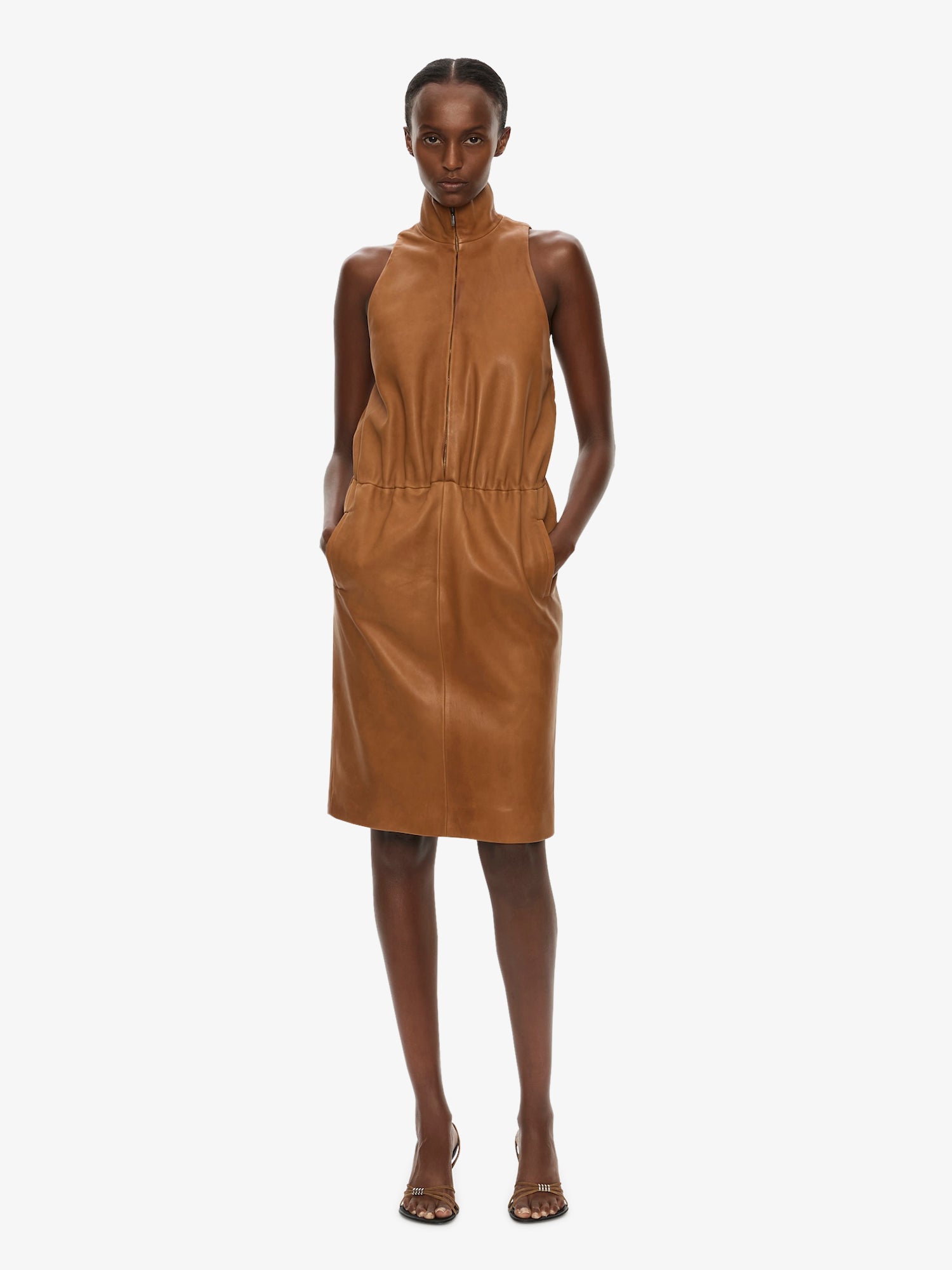 Dannie Leather Zipped Dress