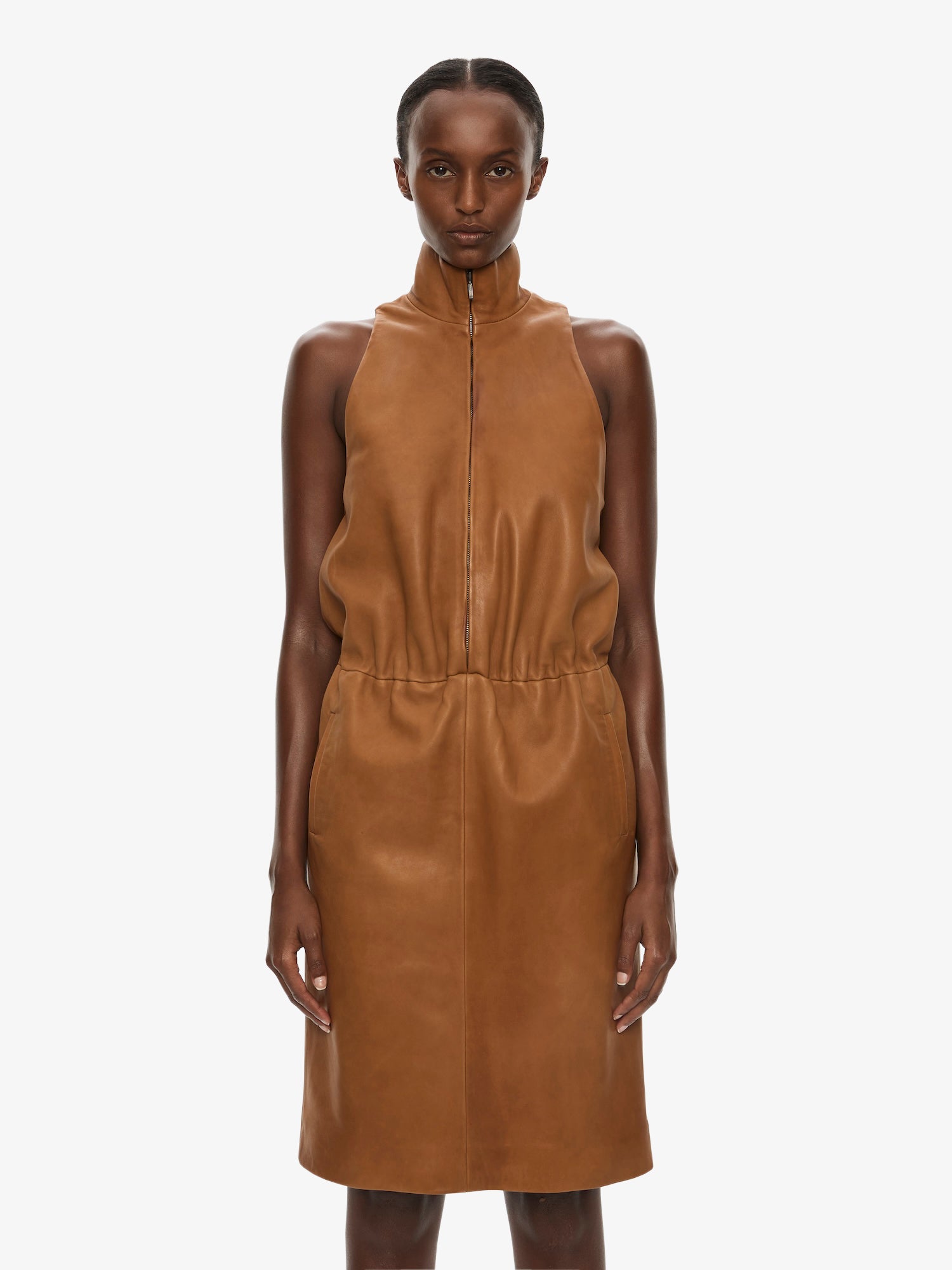 Dannie Leather Zipped Dress