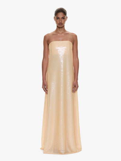 Opaline Sequin Strapless Gown