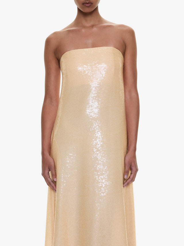 Opaline Sequin Strapless Gown