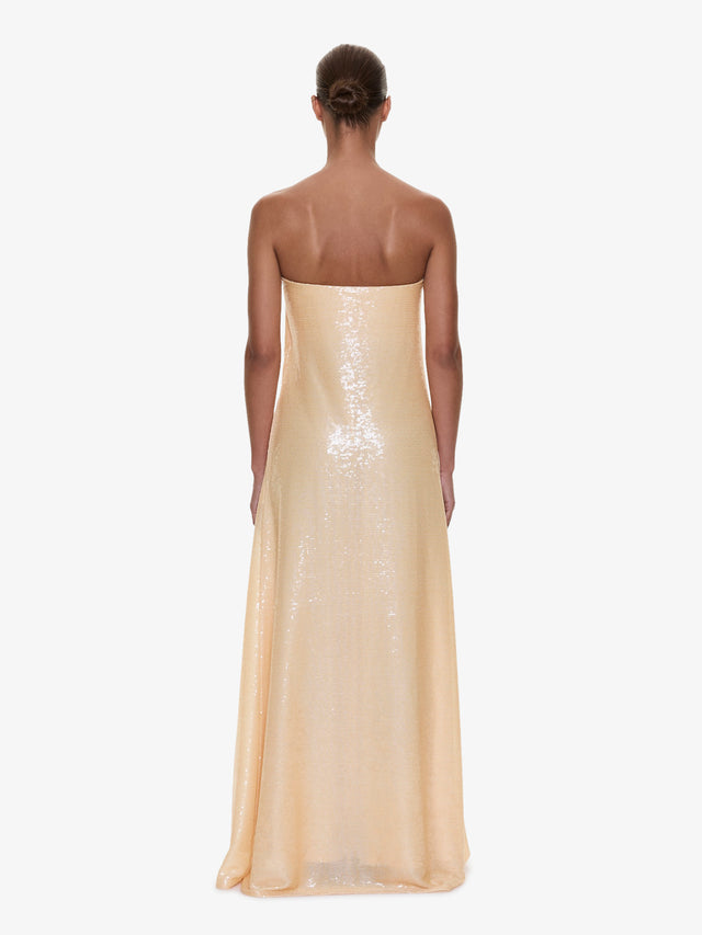 Opaline Sequin Strapless Gown