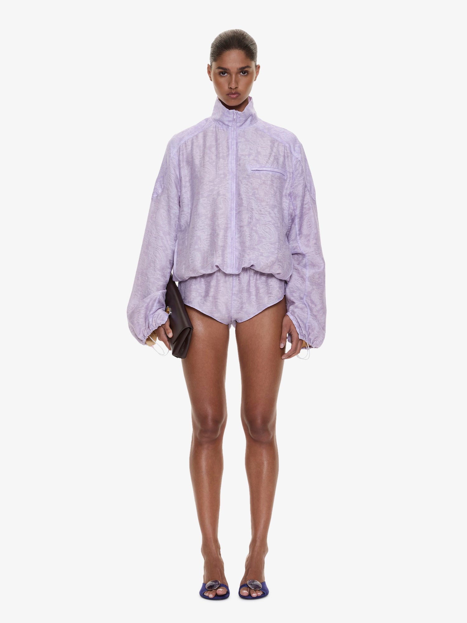 Light Leak Jacquard Zipped One Piece