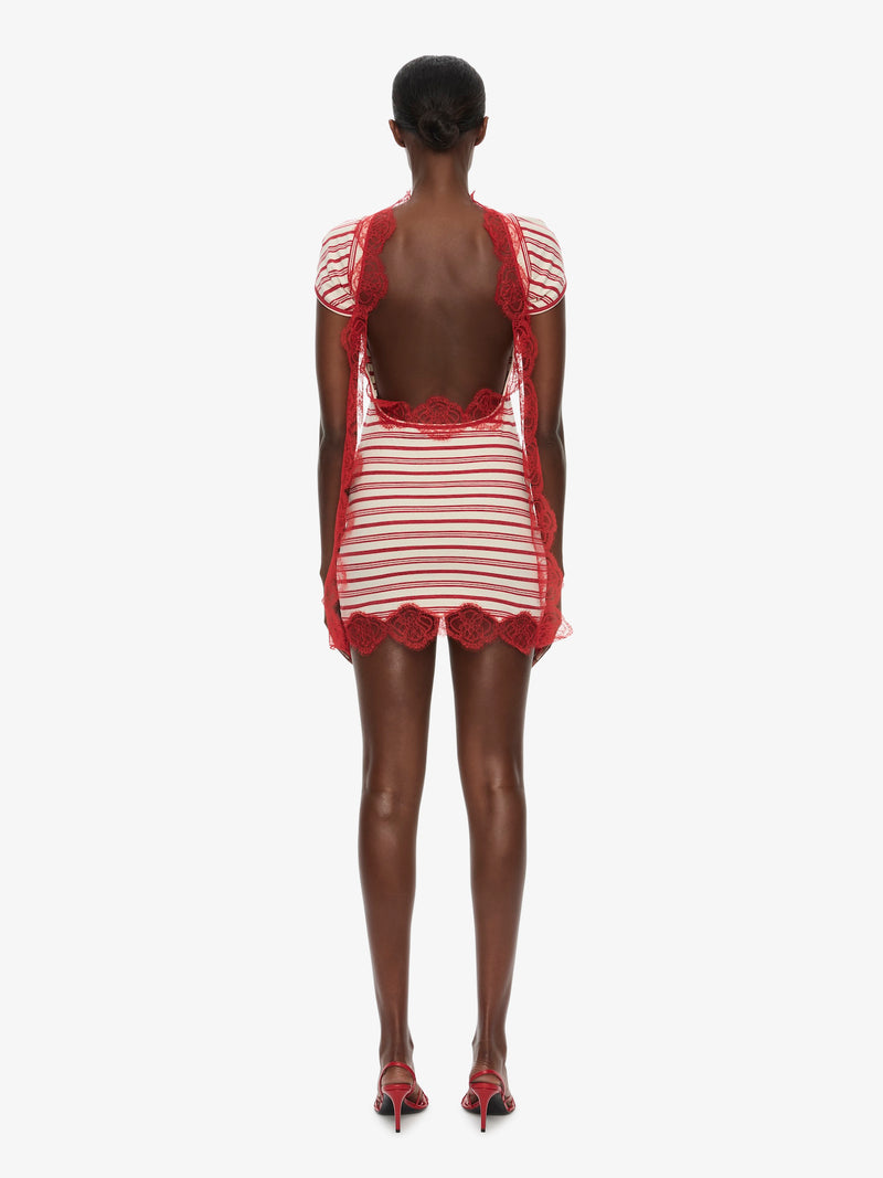 Stripe Jersey Lace Trimmed Tee Dress - Image 2