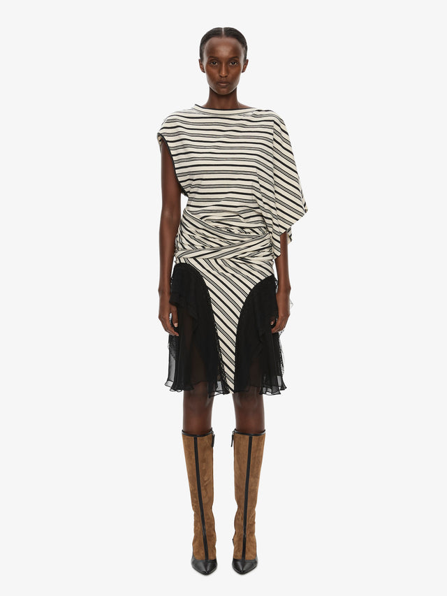 Striped Jersey Panelled Tee Dress
