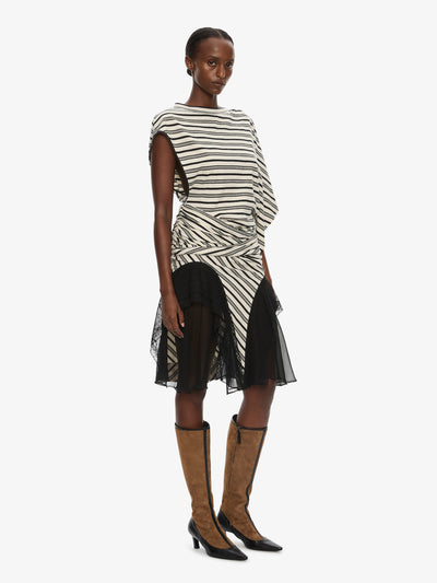 Striped Jersey Panelled Tee Dress