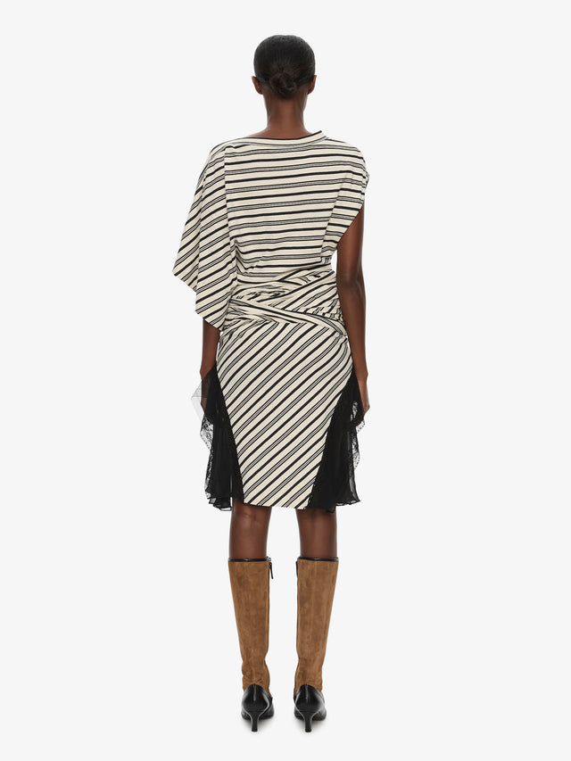 Striped Jersey Panelled Tee Dress