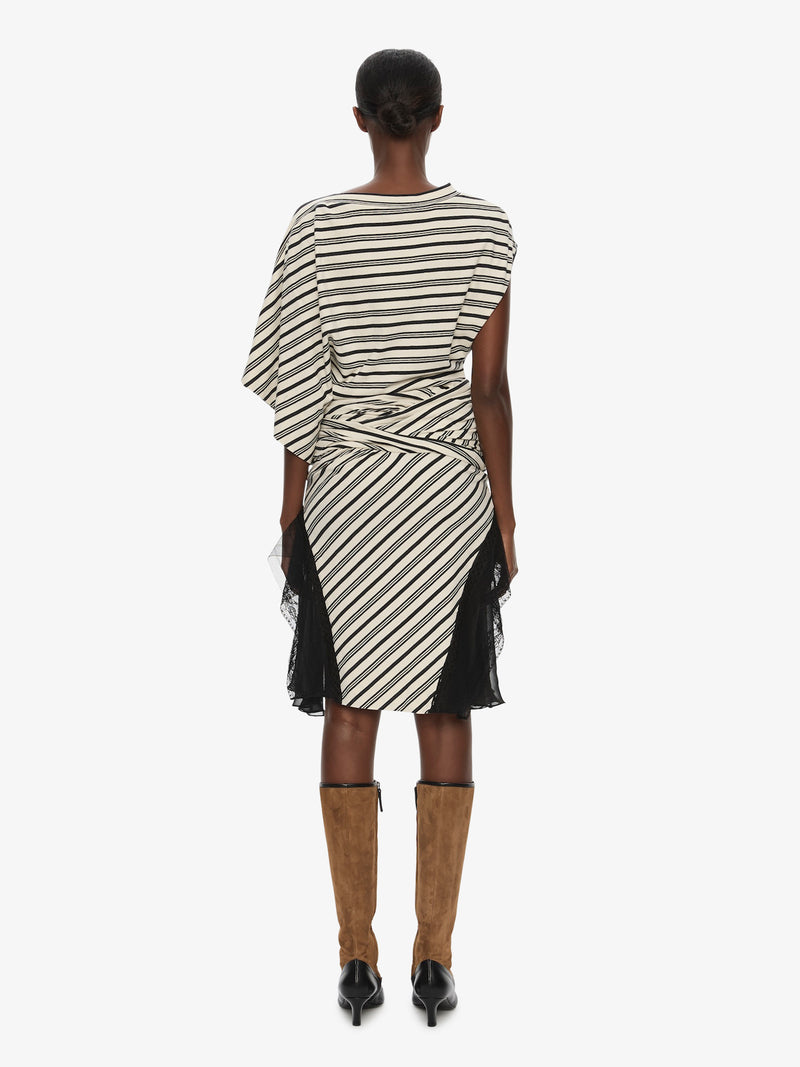 Striped Jersey Panelled Tee Dress - Image 3