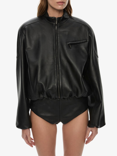 Dannie Leather Zipped One Piece