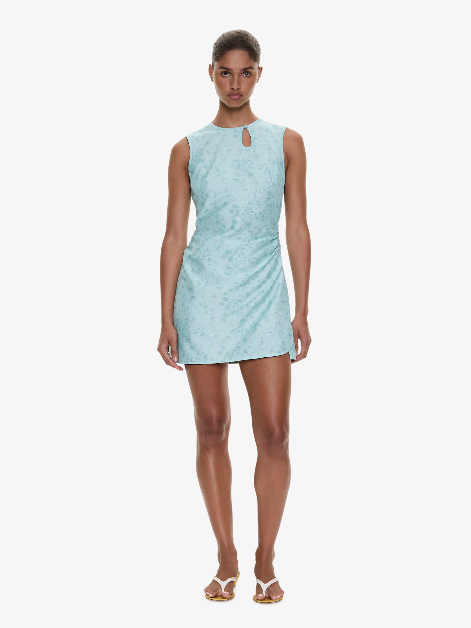 Light Leak Jacquard Loophole Mini Dress