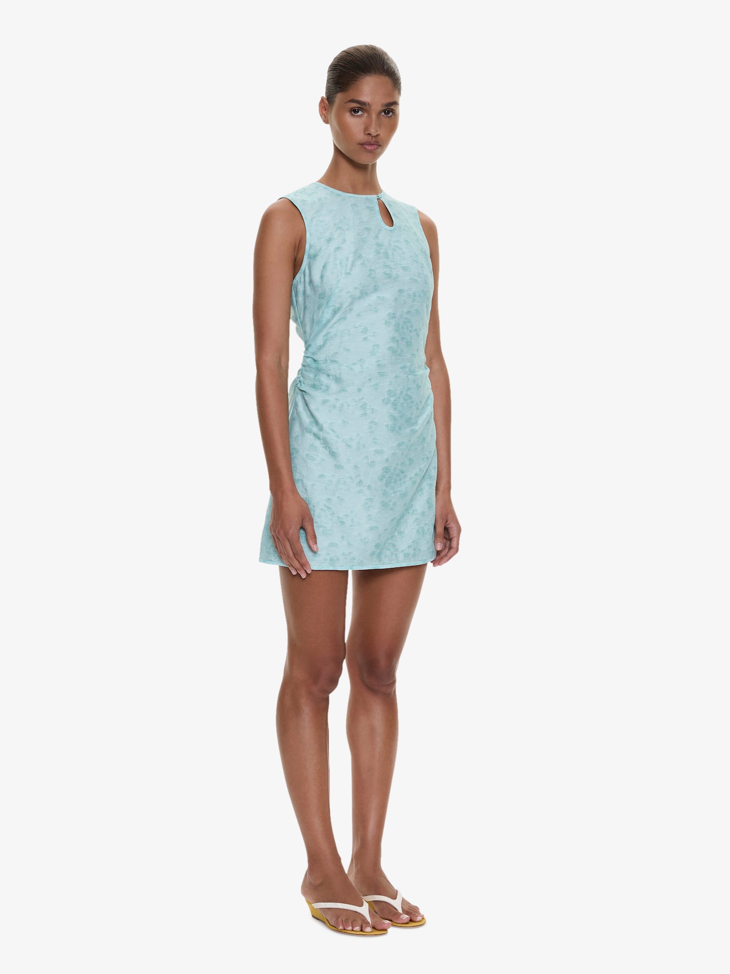 Light Leak Jacquard Loophole Mini Dress