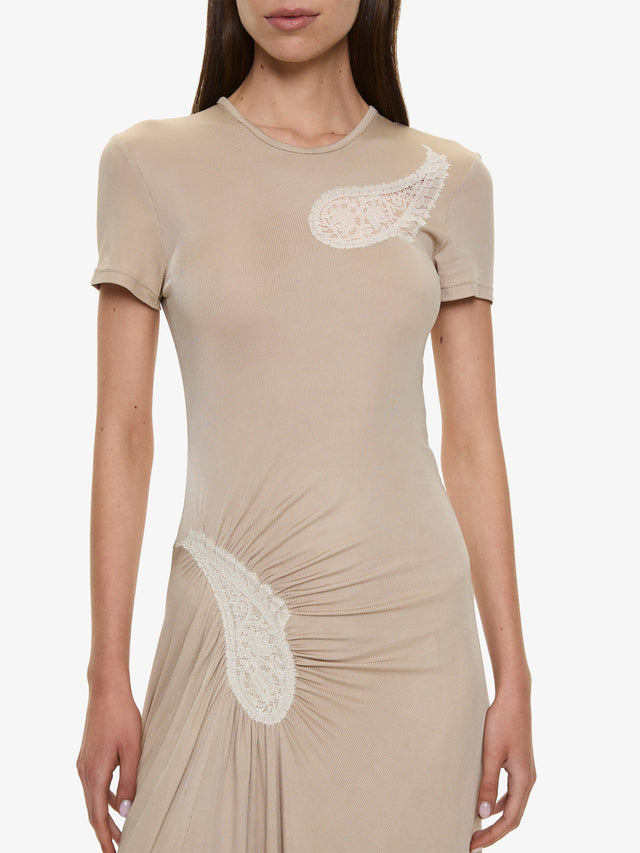 Paisley Lace Rib Tee Dress
