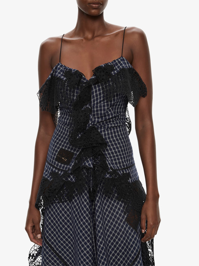 embroidered envelope dress Embroidered black & silver envelope dress