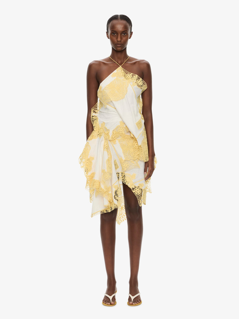 Embroidered Handkerchief Envelope Scarf Dress - Image 1