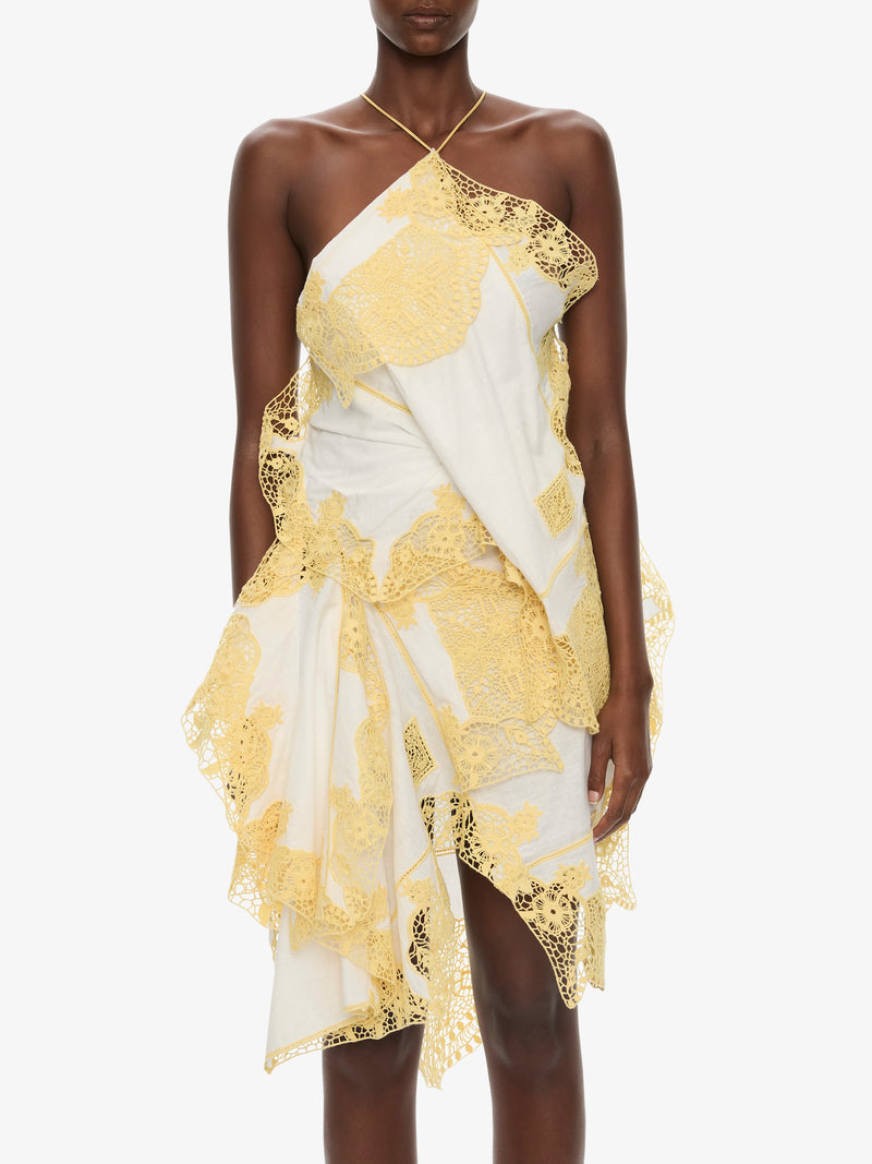 Embroidered Handkerchief Envelope Scarf Dress - Image 3