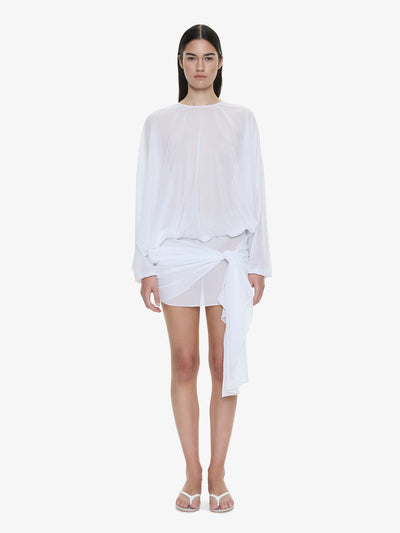 Porto Tie Long Sleeve Mini Dress