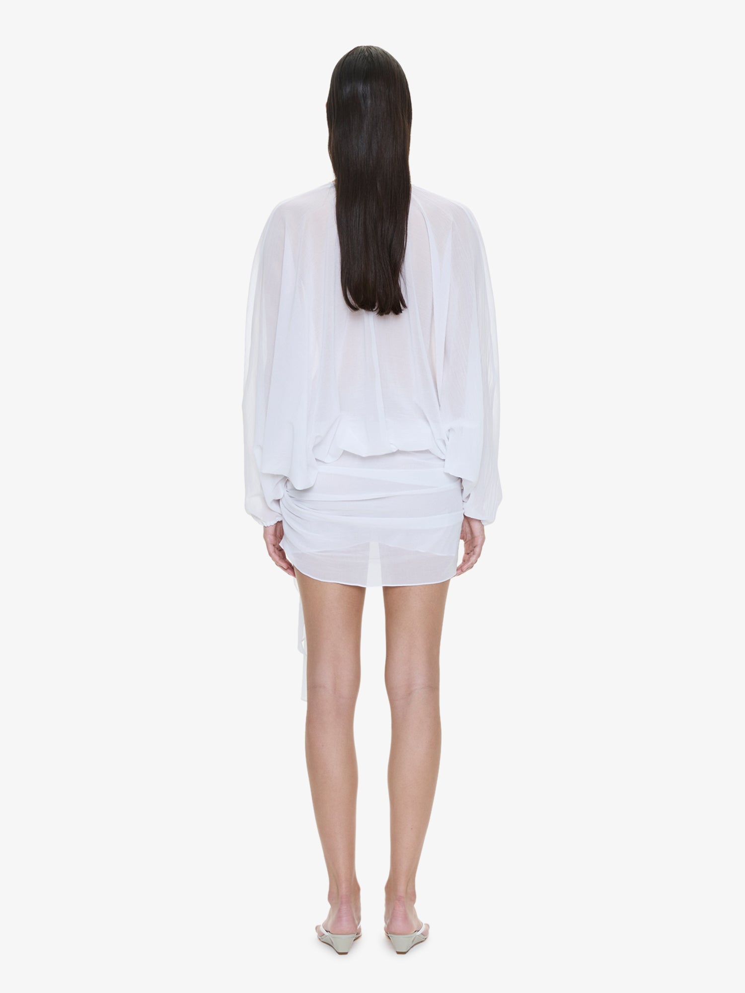Porto Tie Long Sleeve Mini Dress