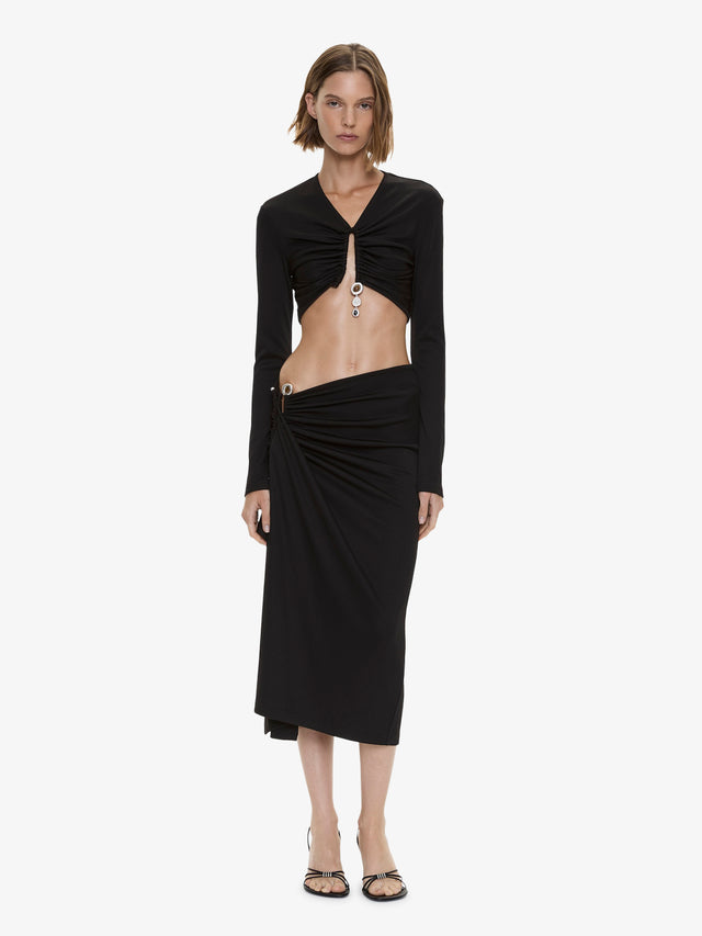 Droplet Crystal Pendant Long Sleeve Top