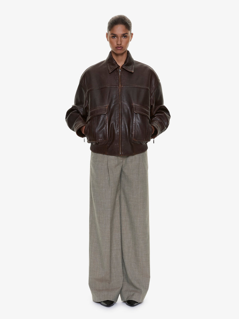 Tropical Wool Leather Waisted Trouser - Image 1