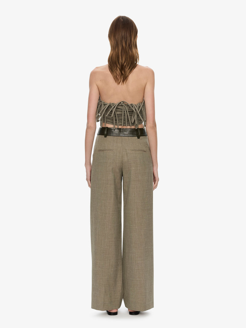 Tropical Wool Leather Waisted Trouser - Image 3