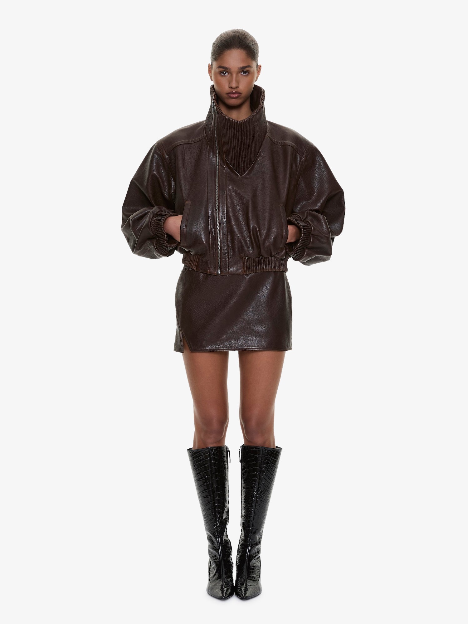 Lunnet Leather Bomber