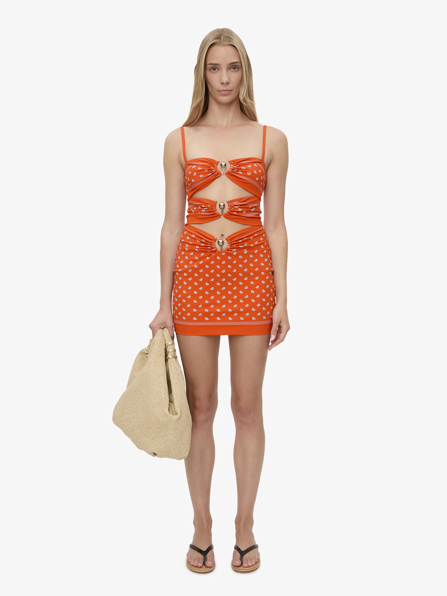 Bandana Ruched Orbit Mini Dress