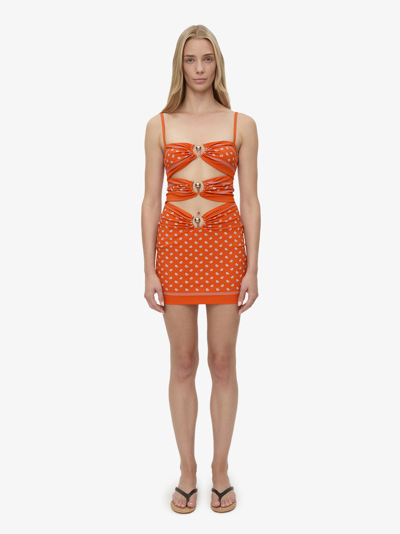 Bandana Ruched Orbit Mini Dress - Image 3