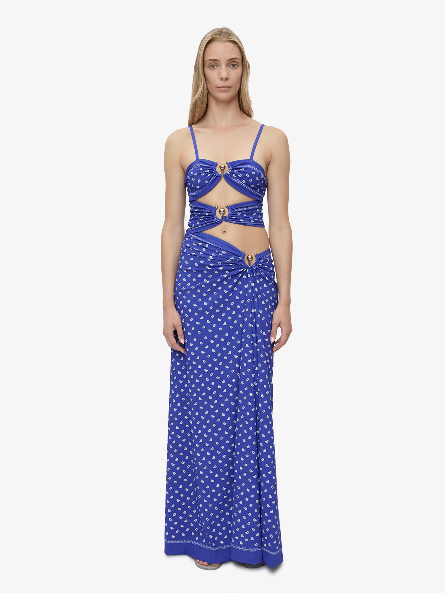 Bandana Ruched Orbit Split Dress