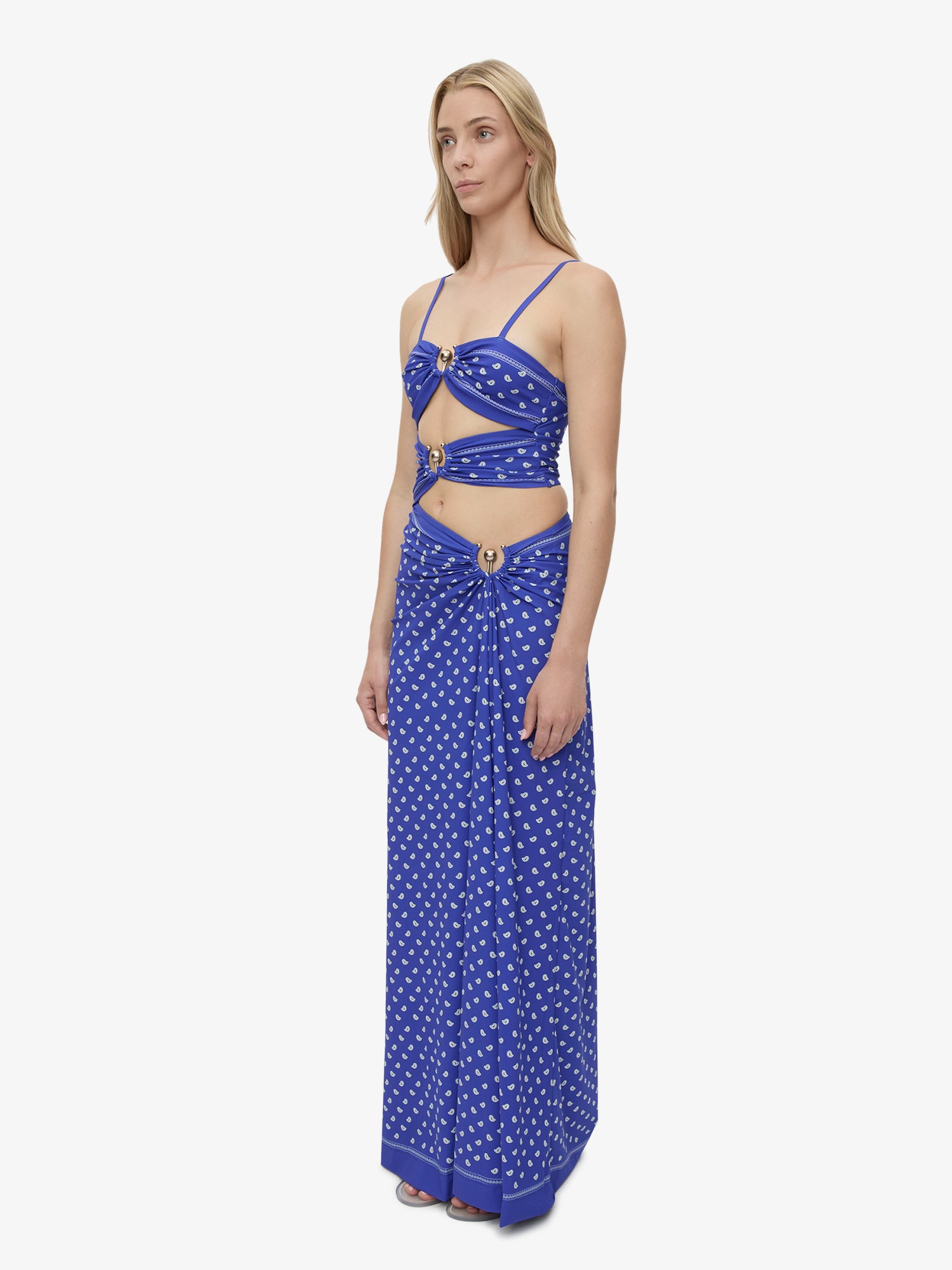 Bandana Ruched Orbit Split Dress