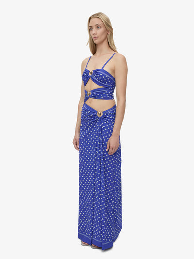 Bandana Ruched Orbit Split Dress