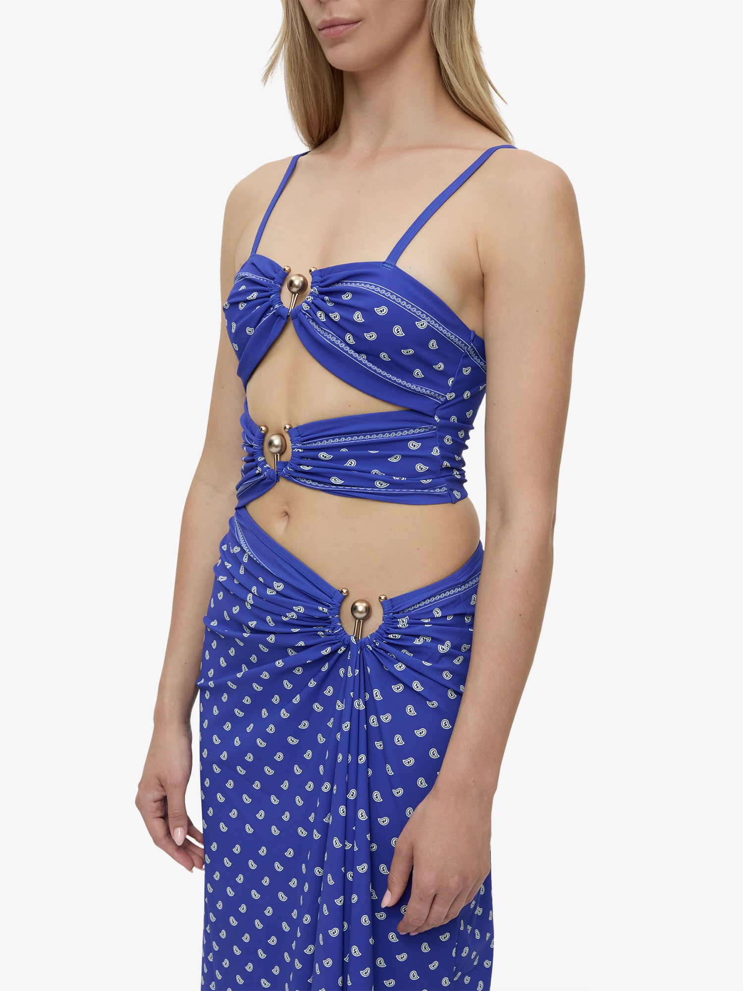Bandana Ruched Orbit Split Dress