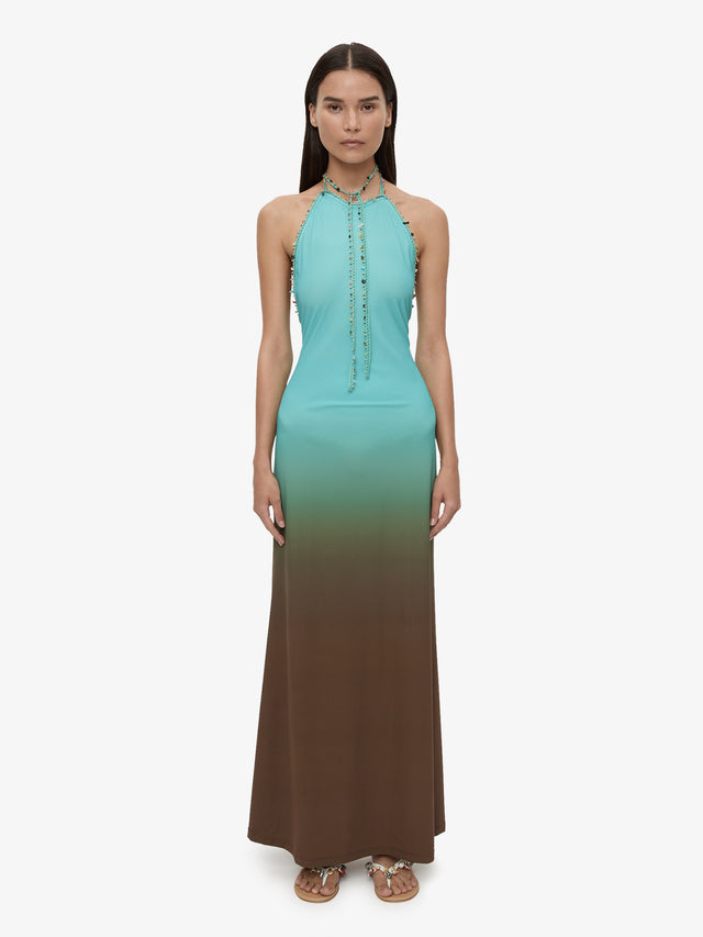 Beach Quartz Halter Ombre Dress